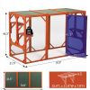 Wooden Cat House;  Outdoor Cat Cage with Water-proof Asphalt Planks and Cat Perches;  Orange