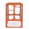 Wooden Cat House;  Outdoor Cat Cage with Water-proof Asphalt Planks and Cat Perches;  Orange
