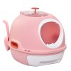 PawHut Covered Litter Box, Litter Box with a Lid, Scoop Enclosed Drawer & Skylight for Cats That's Easy to Clean, Pink