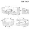 Patio Furniture, Outdoor Furniture, Seasonal PE Wicker Furniture,5 Set Wicker Furniture With Plywood Coffee Table,with lift TOP Coffee Table