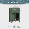 Pet Storage Cabinet with Wall Mounted Cabinet, 2 Drawers and Semi-Open Space, Hidden Cat Litter Box, Multi-Functional End Table-Green