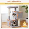 31.5" Cat Tree Cat Tower with Dual Large Condos for Kittens and Medium Size Cats