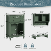 Pet Storage Cabinet with Wall Mounted Cabinet, 2 Drawers and Semi-Open Space, Hidden Cat Litter Box, Multi-Functional End Table-Green