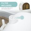 PawHut Cat Litter Box with Lid, Covered Litter Box for Indoor Cats with Tray, Scoop, Filter, 17" x 17" x 18.5", White
