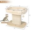 Modern Cat Tree Tower with Large Plush Perch and Sisal Scratching Plate