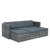 Patio Furniture, Outdoor Furniture, Seasonal PE Wicker Furniture,5 Set Wicker Furniture With Plywood Coffee Table,with lift TOP Coffee Table