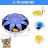FluffyDream Automatic Electric Magnetic Spinning Cat Toys, Interactive, Rotation Cat Exercise Teaser Toy with Emulational Mouse, Fluffy Tails