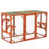 Wooden Cat House;  Outdoor Cat Cage with Water-proof Asphalt Planks and Cat Perches;  Orange