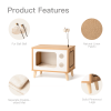 Mewoofun Cat House Wooden Condo Cat Bed Indoor TV-Shaped Sturdy Large Luxury Cat Shelter Furniture with Cushion Cat Scratcher