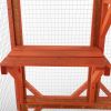 Wooden Cat House;  Outdoor Cat Cage with Water-proof Asphalt Planks and Cat Perches;  Orange