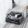 Semi-enclosed Cat Bed Non-slip Pet Kennel Gray Kitten House Indoor Sleeping Cats Cave Bed Plush Foldable Small Dogs Tent Stuff