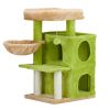 33 inch Cat Tree Cat Tower for Indoor Cats, Cat Activity Center Play House with Large Padded Perch, Hammock, 2-Tiered Condo