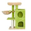 33 inch Cat Tree Cat Tower for Indoor Cats, Cat Activity Center Play House with Large Padded Perch, Hammock, 2-Tiered Condo