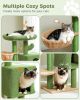 H90CM Cactus Cat Tree Tower Cat Condo for Indoor w/Large Padded Perch Comfy Hammock Scratching Post Dangling Ball arbre a chat