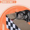 Cat Scratching Board with Ball, Triangle Cat Scratching Cardboard, Multiple Scratching Angles, 2-in-1 Scratching Lounge Bed, Recyclable and Durable
