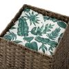 Woven Rattan Cat Litter Box Enclosure Furniture, Rattan Cat House with Cat Litter Box, Detachable Cat Washroom with Cotton Linen Mat for Living Room