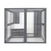 Wooden Cat Catio, Outdoor Cat Enclosure, Cat House with Platforms, Sunshine Board, Hammock, Door, Kitten Cage Condo, Grey