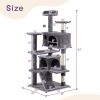 53 inch Multi-Level Cat Tree Cat Condo with Scratching Posts Kittens Activity Tower Pet Play House Furniture, Dark Grey