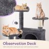 53 inch Multi-Level Cat Tree Cat Condo with Scratching Posts Kittens Activity Tower Pet Play House Furniture, Dark Grey
