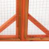 Wooden Cat House;  Outdoor Cat Cage with Water-proof Asphalt Planks and Cat Perches;  Orange