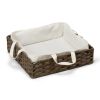 Woven Rattan Cat Litter Box Enclosure Furniture, Rattan Cat House with Cat Litter Box, Detachable Cat Washroom with Cotton Linen Mat for Living Room