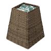 Woven Rattan Cat Litter Box Enclosure Furniture, Rattan Cat House with Cat Litter Box, Detachable Cat Washroom with Cotton Linen Mat for Living Room