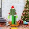 32'' Cat Scratching Post, Tall Christmas Tree Cat Scratcher with 3 Posts and Cute Dangling Teaser Balls