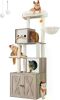 Basket Tree for Cats 2-in-1 Modern Cat Tower Perch 72.8-Inch Tall Cat Condo With Scratching Posts Washable Cushions Supplies Pet