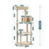 143Cm Tall Multi-Level Cat Tower With Large Hammock (50.8x40.64cm), Sisal Scratching Posts, Cozy Condo & Top Perch Cat Tree