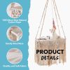 MewooFun Cat Hammock Macrame Hanging Swing Cat Bed Basket with Cotton Mat Indoor