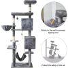 Cat Tree 71.6 inches Cat Tower for Cats,Multi-Level Cat Condo Furniture with Scratching Posts, with Cozy Basket & Hammock