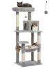 143Cm Tall Multi-Level Cat Tower With Large Hammock (50.8x40.64cm), Sisal Scratching Posts, Cozy Condo & Top Perch Cat Tree
