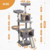 Free Shipping Multi-Level Cat Tree For Cats With Cozy Perches Stable Cat Climbing Frame Cat Scratch Board Toys Cat Furniture