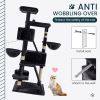 65in Larger Cat Tree Tower Condo for Indoor Cats, Multi-Level Furniture Activity Center Dark Grey