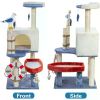 46.8 in Cat Tree Tower Condo Furniture Apartment Plush Habitat Kitten Amusement Platform With Scratch Posts Toy Fish Pet House