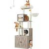 Basket Tree for Cats 2-in-1 Modern Cat Tower Perch 72.8-Inch Tall Cat Condo With Scratching Posts Washable Cushions Supplies Pet