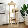 143Cm Tall Multi-Level Cat Tower With Large Hammock (50.8x40.64cm), Sisal Scratching Posts, Cozy Condo & Top Perch Cat Tree