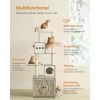 Basket Tree for Cats 2-in-1 Modern Cat Tower Perch 72.8-Inch Tall Cat Condo With Scratching Posts Washable Cushions Supplies Pet